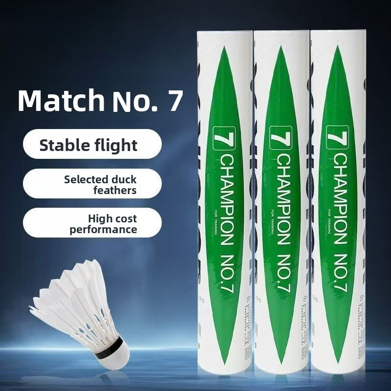 Victor Shuttlecock Feather - VICTOR Champion 7 ダックフェザーバドミントンシャトルコック 12個入り 耐久性があり安定した屋内外トレーニングゲーム用