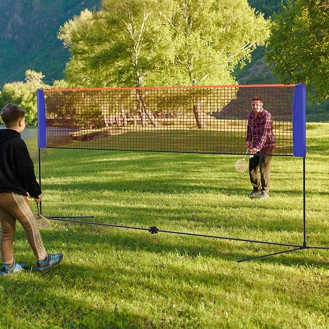 ポータブルバドミントンネット小型4.1M幅テニスネット高さ調 - Badminton Netting のレビューと価格