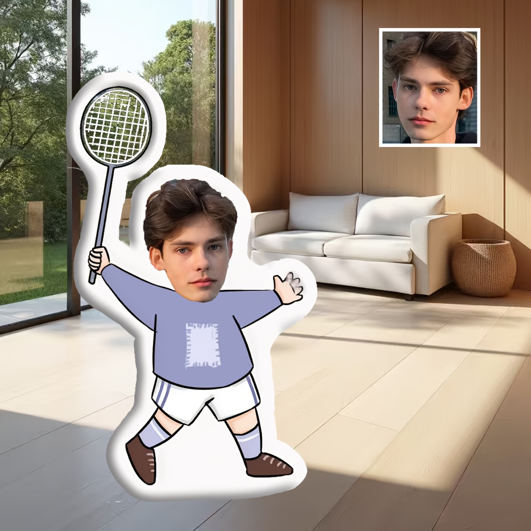 ユニークなギフト：バドミントン型のパーソナライズされたカスタ - Badminton Photo のレビューと価格